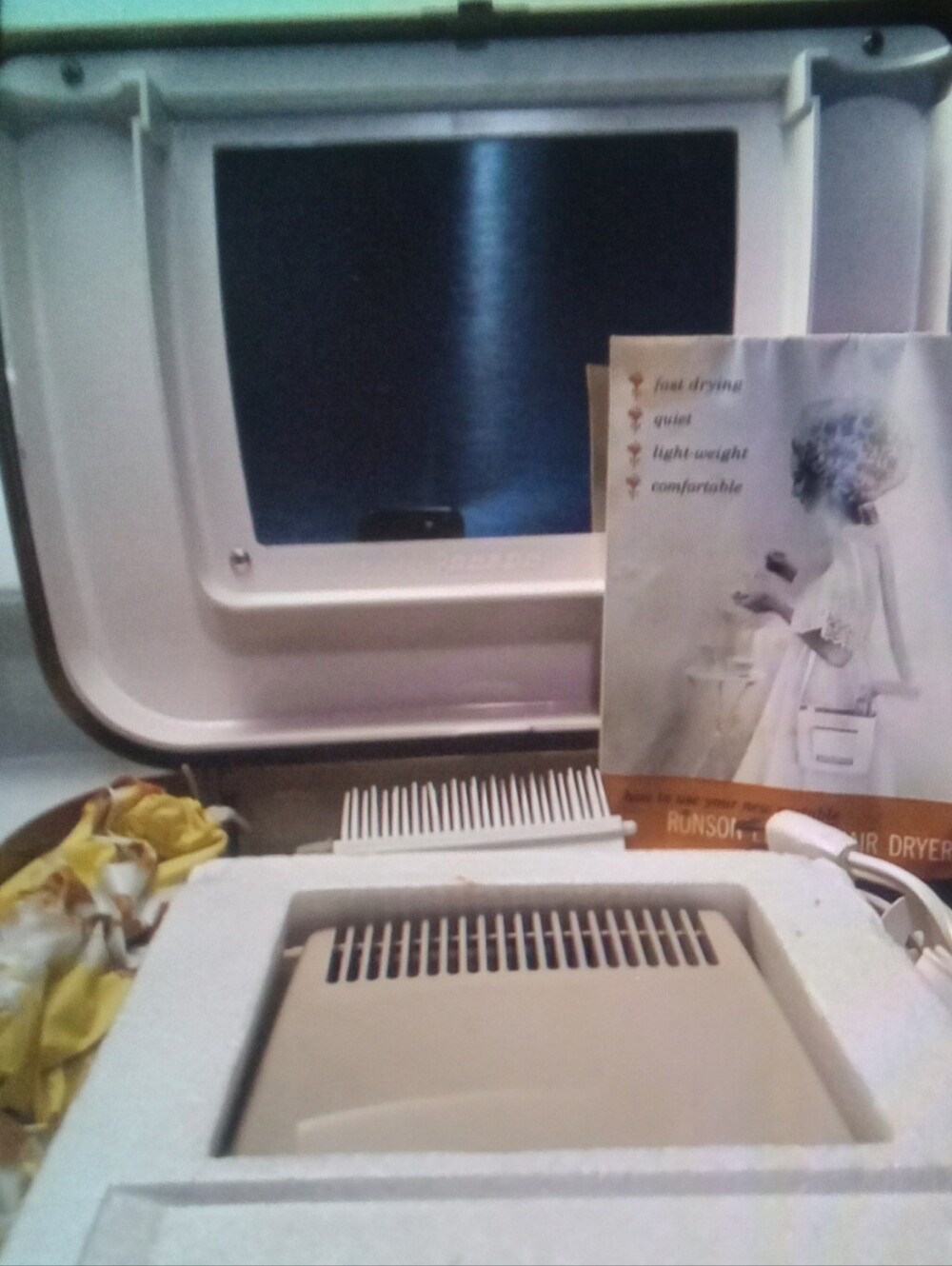 Vintage Ronson Escort Portable Bonnet Hair Dryer 1960's